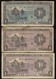 French Indochina Cambodia 1 Piastre 3 Note Set  1942-45 KM 59-60 JB, A, C All VF   Very Hard To Find - Indochina