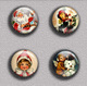 Christmas BADGE BUTTON PIN SET 3 (1inch/25mm Diameter) 35 DIFF - Kerstmis