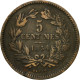 Monnaie, Luxembourg, William III, 5 Centimes, 1854, Utrecht, TB+, Bronze - Luxembourg