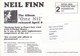 Postcard Neil Finn Advertising / Promoting Release Of The Album One Nil My Ref  B22807 - Music And Musicians