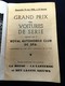 Programme FRANCORCHAMPS - Grand Prix Voitures De Série 13 Mai 1956 - Programmes