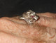 Vintage Silver Dragon Ring SE Asia With Ruby Eyes Original 11 Grs - Bagues