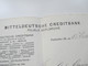 Mitteldeutsche Creditbank Filiale Karlsruhe. Dokument. Kreditvertrag?? Karlsruhe 1918 - Historische Documenten