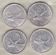 Canada 4 Pièces De 25 Cents En Argent, Elizabeth II - Canada