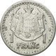 Monnaie, Monaco, Louis II, Franc, Undated (1943), TTB, Aluminium, Gadoury:MC131 - 1922-1949 Louis II