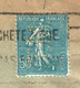 France Teinturerie Clément Marot Perforé T.M. 18 5 1938 Troyes Sur Type Semeuse (perfin) - Autres & Non Classés