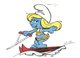 (ORL 350) Smurff - Smurfette Water Ski - Cartoon - Wasserski