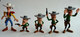 RARE SERIE Complète DE 5 FIGURINES JIM - LUCKY LUKE Variante Chapeau Blanc - LES 4 DALTON - MORRIS Années 60 FIGURINE - Autres & Non Classés