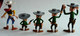 RARE SERIE Complète DE 5 FIGURINES JIM - LUCKY LUKE Variante Chapeau Blanc - LES 4 DALTON - MORRIS Années 60 FIGURINE - Autres & Non Classés