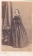 CDV PHOTO- STANDING LADY. LONG SPOTTY DRESS. .LIVERPOOL  STUDIO. 1861 - Old (before 1900)