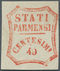 * 1859, Provisorische Regierung, 40 C. Ziegelrot, Originalgummi Mit Falzspur, Lt. FFB Raybaudi Echt, Sassone 1100.- - Sonstige & Ohne Zuordnung