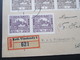 CSSR Um 1919 Hradschin Nr. 18 Als Waagerechter 4er Streifen Und Nr. 10 Als Waag. Paar. Einschreiben Kral. Vinohrady - Covers & Documents