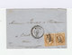 Sur Enveloppe Paire De Napoléon III 10 C. Bistres. Cachet à Date Cercle Pointillé Mazan. 1867. (604) - 1849-1876: Période Classique