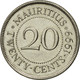 Monnaie, Mauritius, 20 Cents, 1999, TTB, Nickel Plated Steel, KM:53 - Mauricio