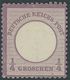 Dt. Reich 1 *, 1872, 1/4 Gr. Grauviolett, Falzrest, Farbfrisches Prachtstück, Gepr. Hennies Mit Befund, Mi. 300.- - Gebraucht