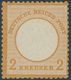 Dt. Reich 24 *, 1872, 2 Kr. Orange, Falzreste, Farbfrisch Pracht, Fotoattest Sommer, Mi. 650.- - Usados