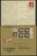 LOTS 1941-45, Partie Von 47 Verschiedenen Belegen Mit Hitler-Freimarken Frankaturen, Teils Seltene Kombinationen, Meist - Covers & Documents