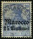 DP IN MAROKKO 37b O, 1907, 25 C. Auf 20 Pf. Lebhaftviolettultramarin, Mit Wz., Mit Seltenem Stempel MARRAKESCH (CC) A, K - Marocco (uffici)