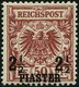 DP TÜRKEI 10a *, 1889, 21/2 PIA. Auf 50 Pf. Bräunlichrot, Falzreste, Pracht, Fotoattest Steuer, Mi. 440.- - Deutsche Post In Der Türkei