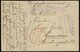 FELDPOST I.WK 1919, PIERWAJA-RJETSCHKA, Handgemalte Farbige Karte Aus Dem Sibirienlager Mit Orangerotem Zensurstempel De - Used Stamps