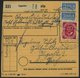 BUNDESREPUBLIK 133 BRIEF, 1954, 40 Pf. Posthorn Im Fünferblock Rückseitig Mit 20 Pf. Zusatzfrankatur Auf Paketkarte Aus  - Usati
