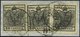 LOMBARDEI UND VENETIEN 2Xa BrfStk, 1850, 10 C. Schwarz, Handpapier, Type Ib, Ia, Ia, Dreifachfrankatur Auf Prachtbriefst - Lombardy-Venetia