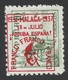 Spain, Malaga 10 C. 1937, Mi # 26, MH, Red Overprint - Nationalist Issues