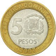 Monnaie, Dominican Republic, 5 Pesos, 2007, TB+, Bi-Metallic, KM:89 - Dominicaine