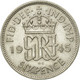 Monnaie, Grande-Bretagne, George VI, 6 Pence, 1945, TTB, Argent, KM:852 - H. 6 Pence