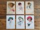 Lot 6 Cartes Postales Illustrées Femme/mode - Simonetti/Usaba - Vintage Postcard - Moda