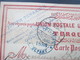 Türkei Ganzsache 1886 Blaue Stempel Constantinople Galata Depart Und Bahnpoststempel Schweiz Ambulant - Covers & Documents