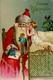 Weihnachtsmann Kind Präge-Karte 1910 I-II Pere Noel - Santa Claus
