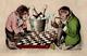 Schach Affen Personifiziert Sign. Meggendorfer, L. Künstlerkarte 1905 I-II - Schach