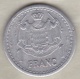 MONACO. 1 FRANC Sans Date (1943). LOUIS II . ALUMINIUM - 1922-1949 Louis II