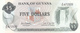 Guyana - 5 Dollars (1966-92) P22 E - UNC - Guyana