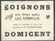 BELGIUM 1Superb Cover Ill. Laboratoires Des Remèdes Du Dr. Vétérinaire DOMICENT (vache Coq Pigeon Chien Cheval - Cow Hor - Columbiformes