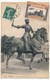 Vignette "Grande Semaine D'Aviation De La Champagne - Reims - Août 1909" Sur CP De Reims (Jeanne D'Arc) Affr 5c Semeuse - Cartas & Documentos