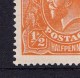 Australia 1923 King George V 1/2d Orange Single Crown Variety 66(8)s MH - Mint Stamps