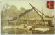 CPA Carte Photo Bateau Peniche Grue Seine 1918 GRIGNY Essonne 91 - Grigny