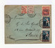 Sur Enveloppe 5 Timbres Lettonie Oblitérés Riga 1921, Dont Un 50 K. Rose Avec Surcharge DIVI 2 Pub 2. (632) - Letonia