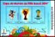 Ref. BR-3268 BRAZIL 2014 FOOTBALL-SOCCER, WORLD CUP CHAMPIONSHIP,, SYMBOLS OF CUP, S/S MNH 3V Sc# 3268 - Blocks & Sheetlets