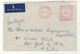 1949 Air Mail  GB COVER  METER Stamps  1/0 U31 London EC3 To USA Airmail Label - Covers & Documents