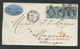 Env. France 1863-70 Emission Empire Napoléon III Lauré Dentelé 20c Bleu Type II No29b-Paris à Mayenee Allemagne Etoile 7 - 1863-1870 Napoleon III Gelauwerd