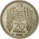 Monnaie, Monaco, Louis II, 20 Francs, 1945, Paris, ESSAI, SUP+, Copper-nickel - 1922-1949 Louis II