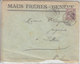 PERFORE - NUM 68B SUR LETTRE AVEC LOGO PRIVE - MAUS FRERES- GENEVE - 1903 - COTE 50.-- CHF - Perforadas