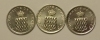Monaco 1 Centime 1977 + 1978 + 1979 UNC - 1960-2001 Nouveaux Francs