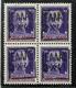 ZANTE 1943 AMMINISTRAZIONE CIVILE GRECA BLACK OVERPRINTED SOPRASTAMPA NERA CENT. 50c QUARTINA BLOCK MNH CERTIFICATO - German Occ.: Zante