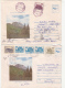 ERRORS, DIFFERENT COLOURS AND SHIFTED IMAGE, RED LAKE, REGISTERED COVER STATIONERY, ENTIER POSTAL, 3X, 1993-1996, ROMANI - Variétés Et Curiosités