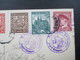 Sudetenland 1938 AK Stadtkaffee Niedermeyer Mit CSSR Frankatur Stempel Ortsgruppe Katharein Bezirk Troppau - Région Des Sudètes