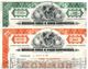 200 AMERICAN CABLE & RADIO STOCKS (100 GREEN 100 ORANGE) 1940's-60's BEAUTIFUL ART DECO CERTIFICATES! LOWEST PRICE 25c!! - Lots & Kiloware - Banknotes